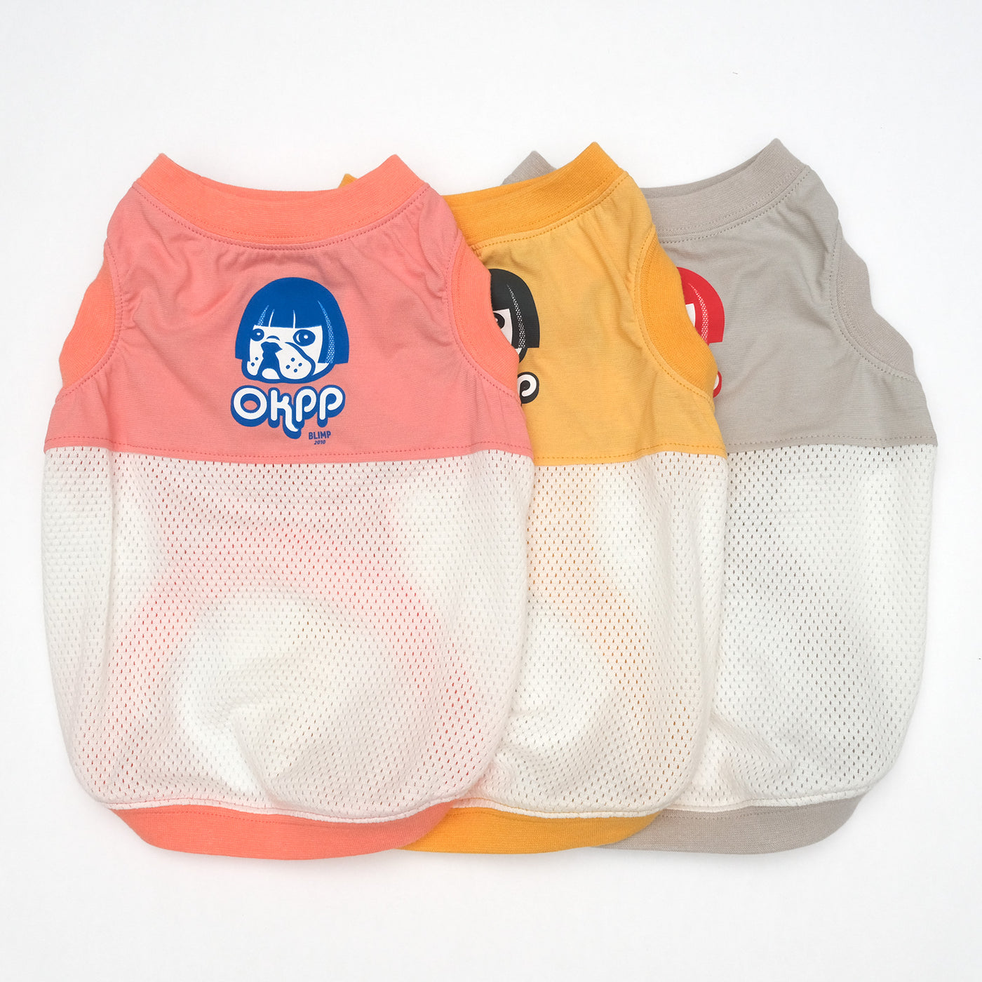 フレブル、パク　　冷感メッシュバックタンク　ハンバーガー　あや OKAPPA Mesh Switching Tank – フレンチブルドッグ服 BLIMP ブリンプ